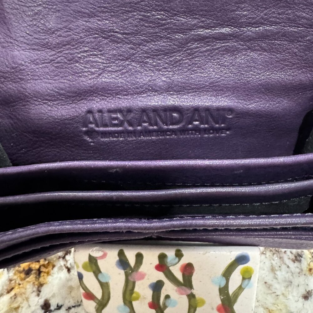 Alex and Ani leather embossed leather wallet - Deep Purple - Picture 4 of 8